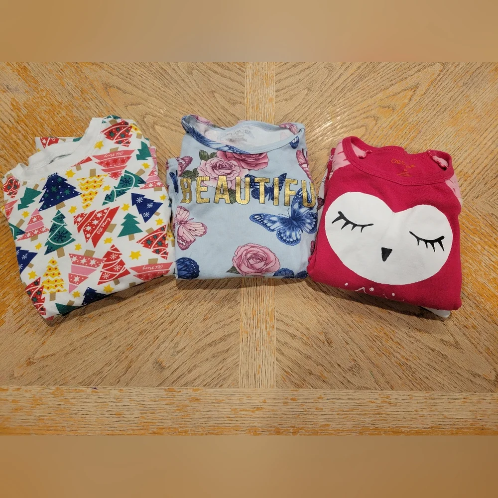 Girls Size 10 Long Sleeve Pajamas Bundle